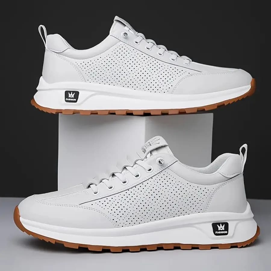 Scarpe da Uomo 2025 Nuove Estive Traspiranti Bianche Casual Trendy Versatili Sneakers Scavate