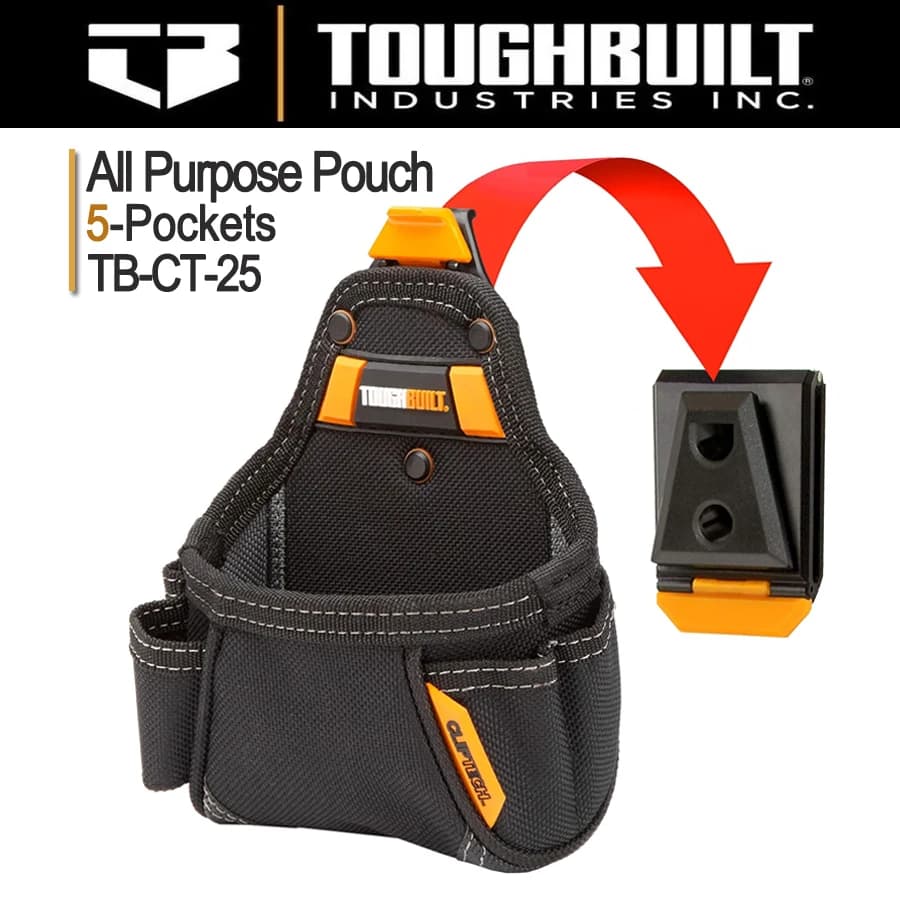 ToughBuilt TB-CT-25 Metro a nastro Custodia multiuso - Tasche e anelli Organizzatore multiutensile Custodia da cintura portatile