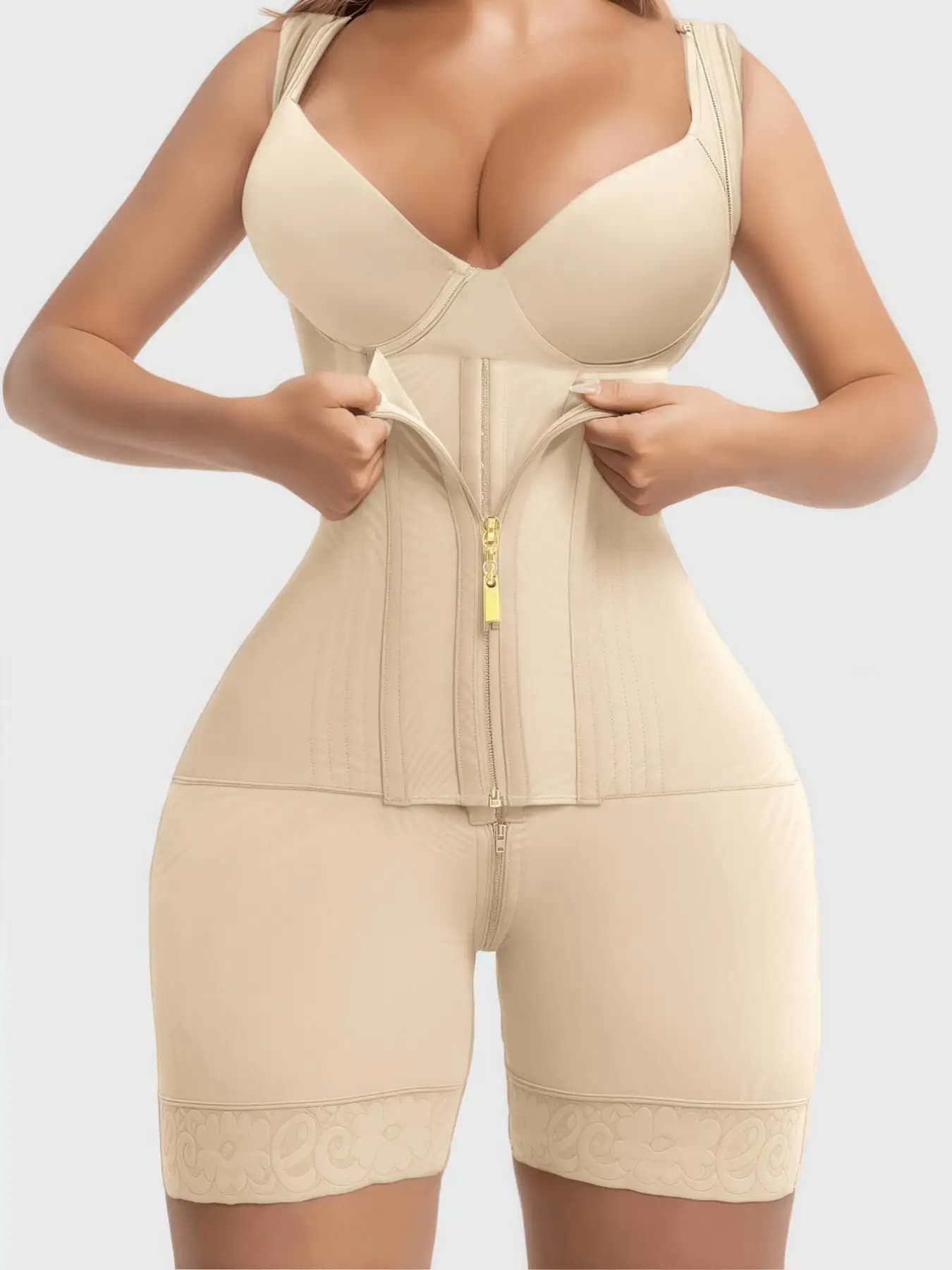 Body Modellante Integrale da Donna Colombiana con Cerniera e Gancetti, Alta Compressione, per Scolpire il Corpo