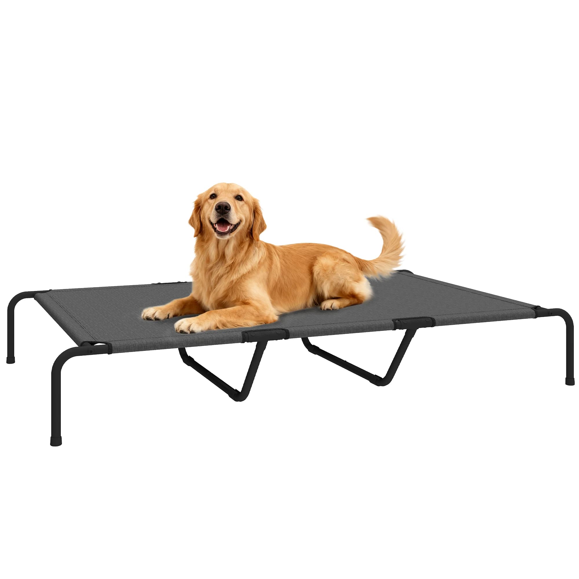 Cuccia rialzata per cani di taglia grande, grigia, 60"L