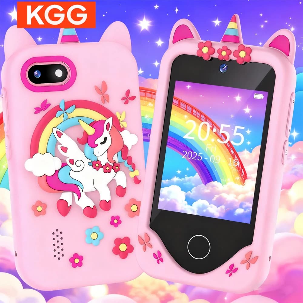 Giocattolo per smartphone per bambini Touch screen da 2,8 pollici Doppia fotocamera per imparare a giocare con giochi Lettore video Regalo per ragazza per Natale