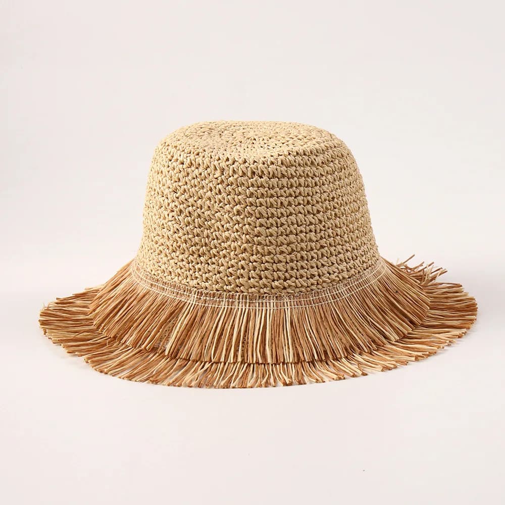 Women New Hand Crochet Foldable Beach Sun Hat Hollow Out Breathable Bucket Cap
