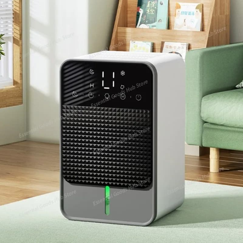 Deumidificatore per uso domestico, adatto per camere da letto e scantinati, con funzione timer e display, tecnologia a semiconduttore.