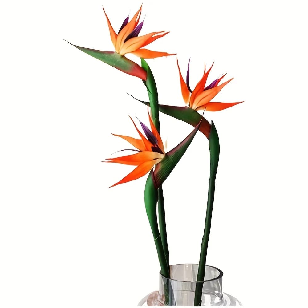 3 pezzi di fiori di uccelli celeste artificiali, uccello finto del paradiso Strelitzia, piante di seta finte per la decorazione della tavola di nozze dell'home office