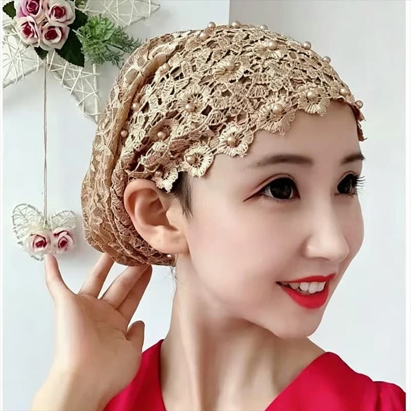 Women Summer Lace Muslim Hijab Cap Flower Turban Breathable Stretch Beauty Bonnet Cover Hair Loss Beanies Islamic Headwear Hat