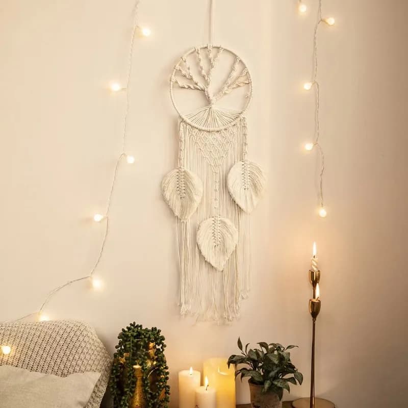 1pcs Bohemian Tree of Life Dreamcatcher Cotton Wall Hanging with Tassels for Home Decor Background