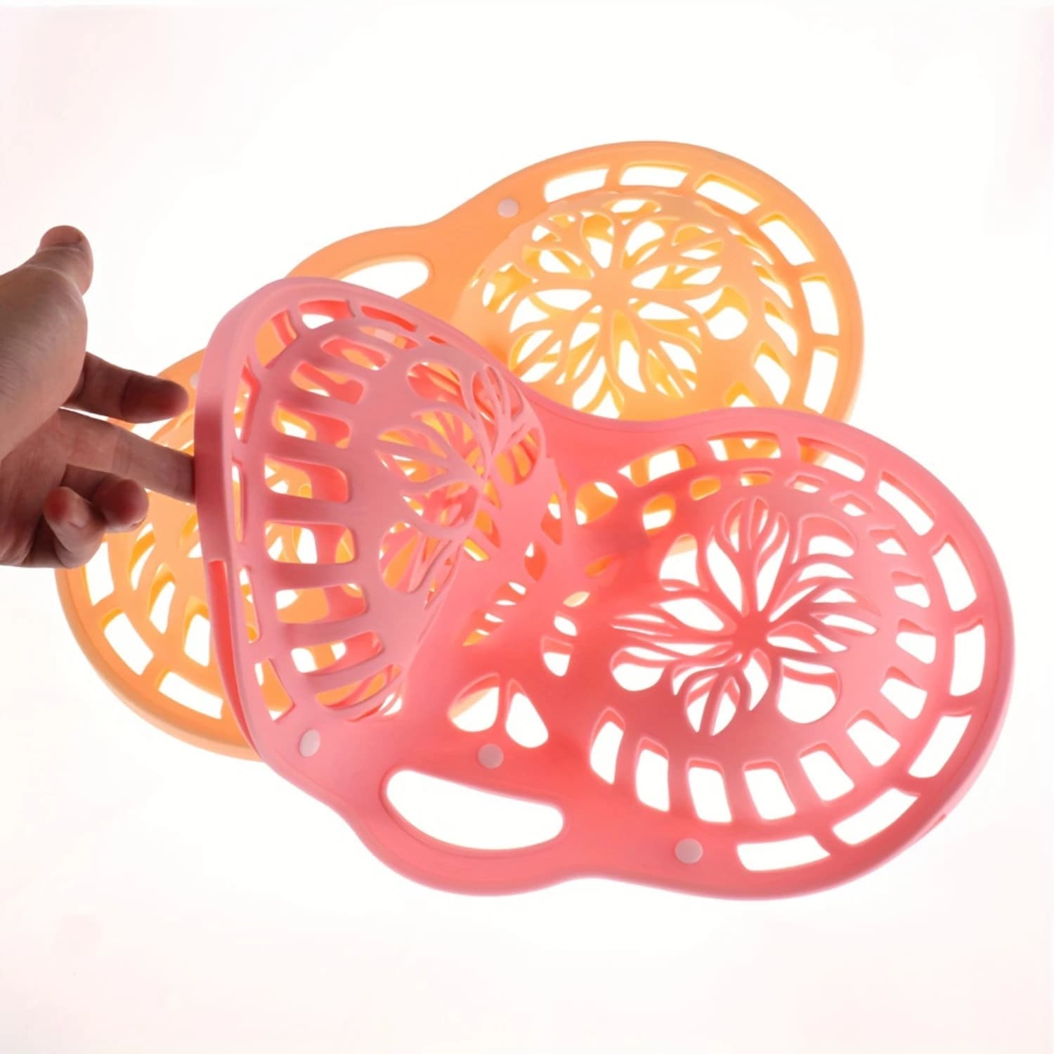 Borsa per il lavaggio del reggiseno in silicone da 1 pezzo - Protezione per bucato anti-deformazione per delicati, forma ovale con chiusura a scatto
