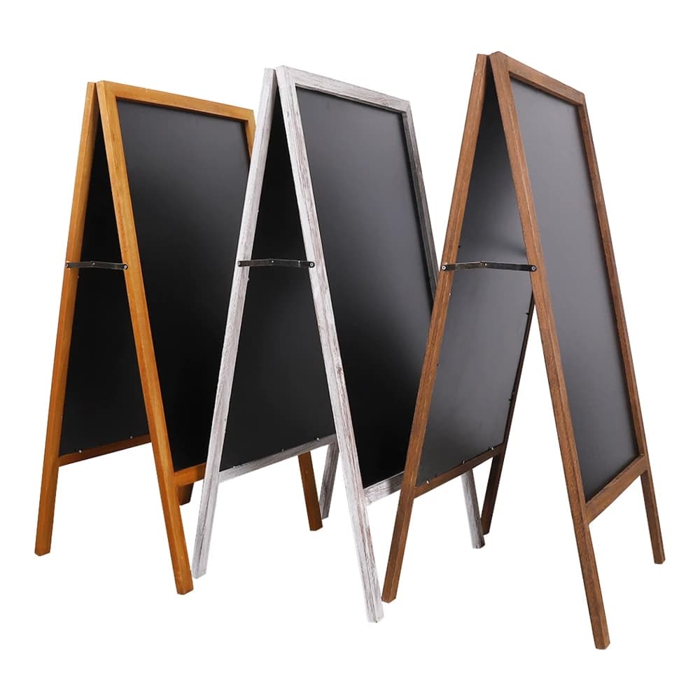 Free-standing wooden A-frame double-sided blackboard, suitable for desktop menu boards, 100 x 50 cm oversized chalk board double-sided sidewalk signs sturdy sandwich menu boards suitable for restaurants, coffee shops and wedding information signs