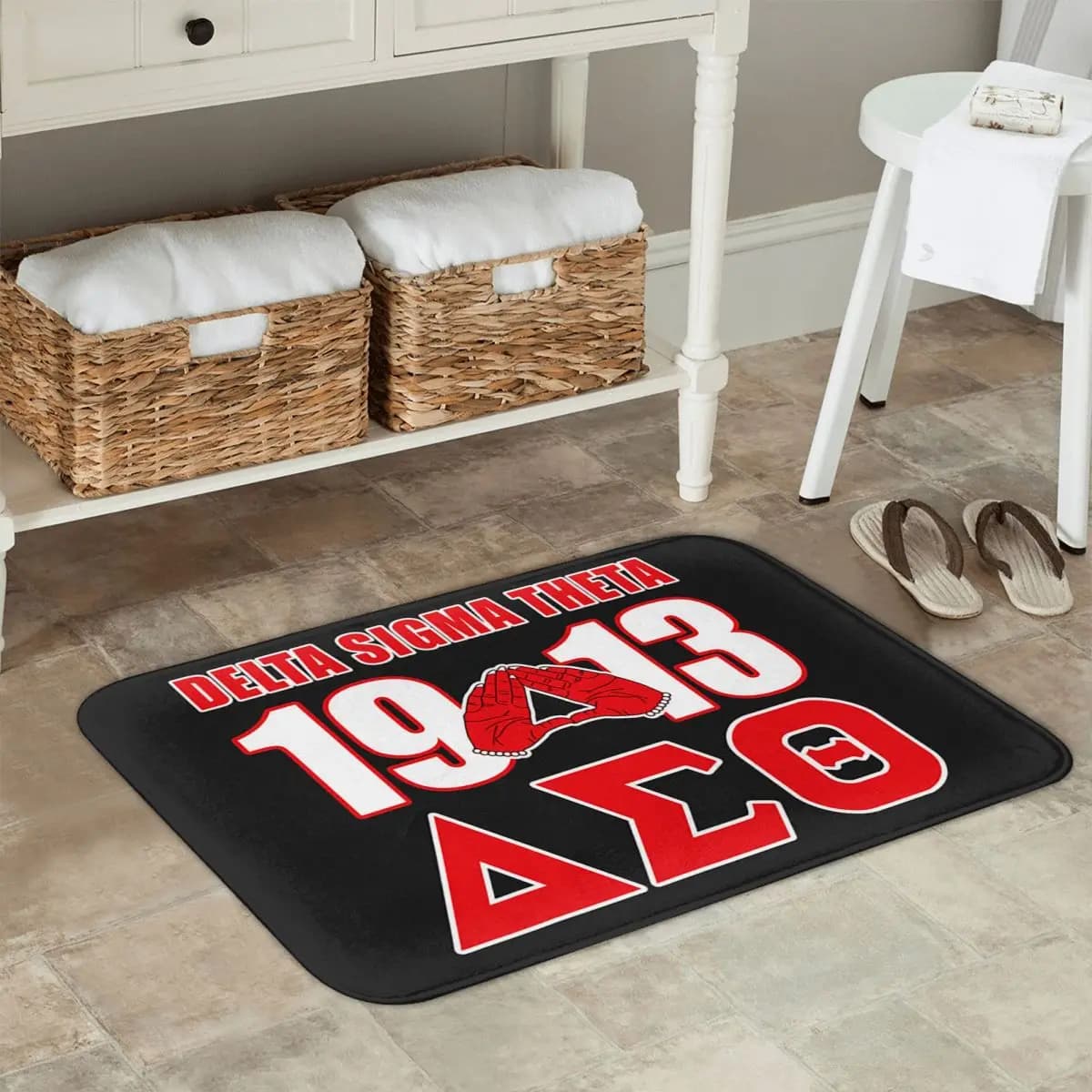 Delta Sigma Theta Sorority Paraphernalia Zerbino antiscivolo Tappetino Tappeto per ingresso cucina Casa Camera da letto Tappetini