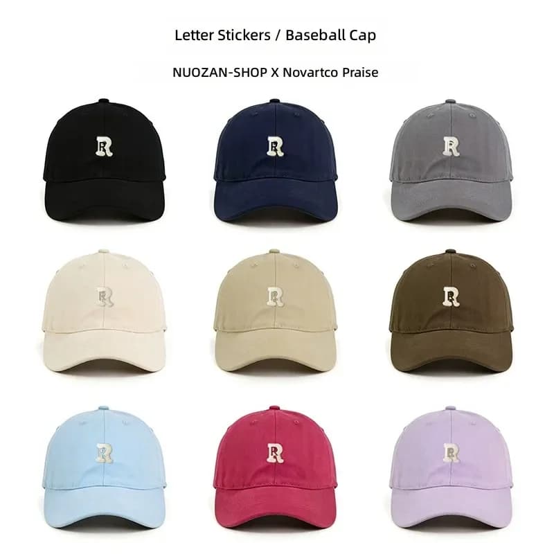 Letter Print Baseball Cap Unisex Casual Fashionable Visor Hat Korean Style for Students Made of Cotton Blend Suitable for