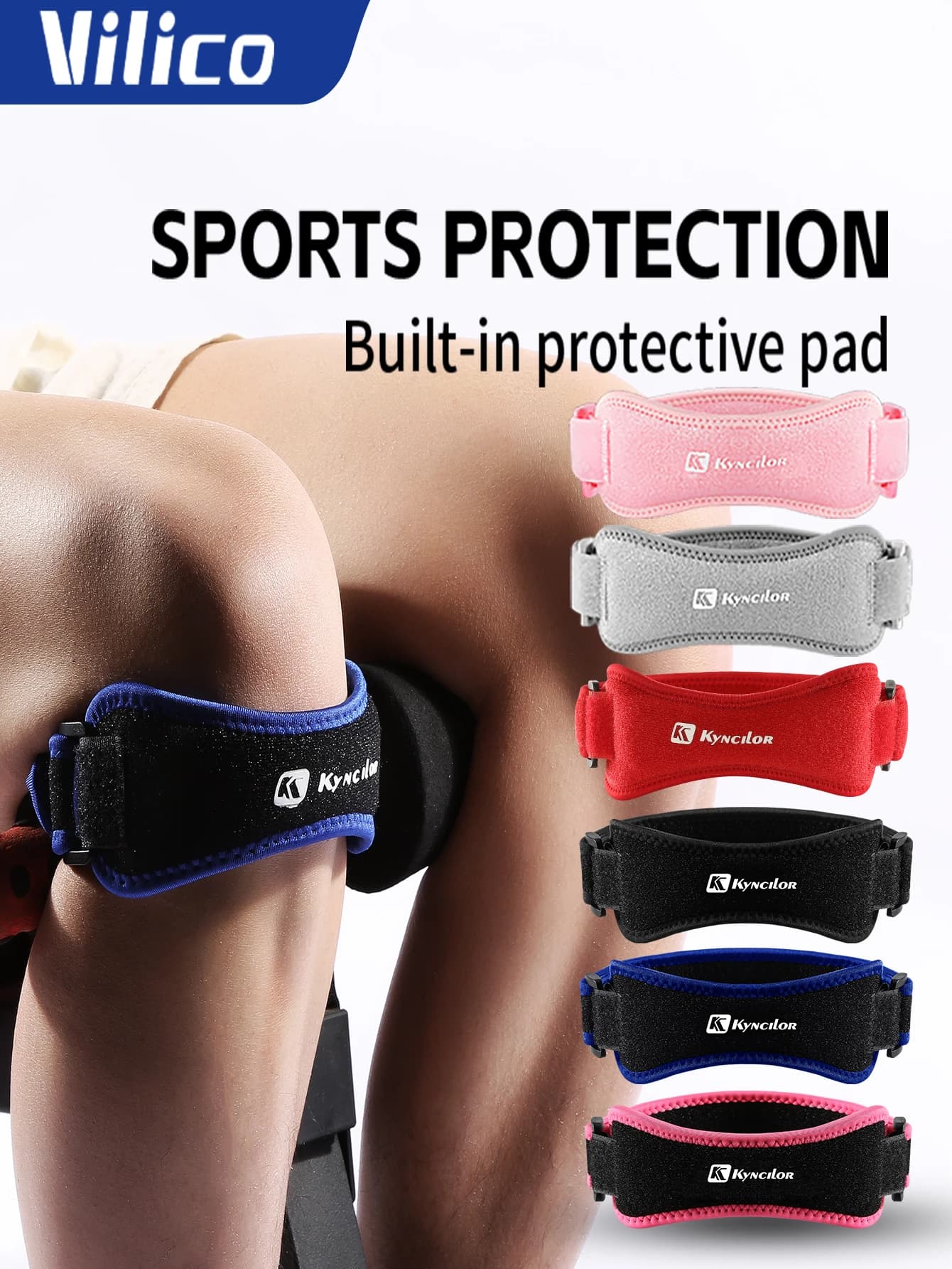 Sports patella with bidirectional compression adjustment with shock absorption in Eva Cycling Racing Basketball Knee Guard