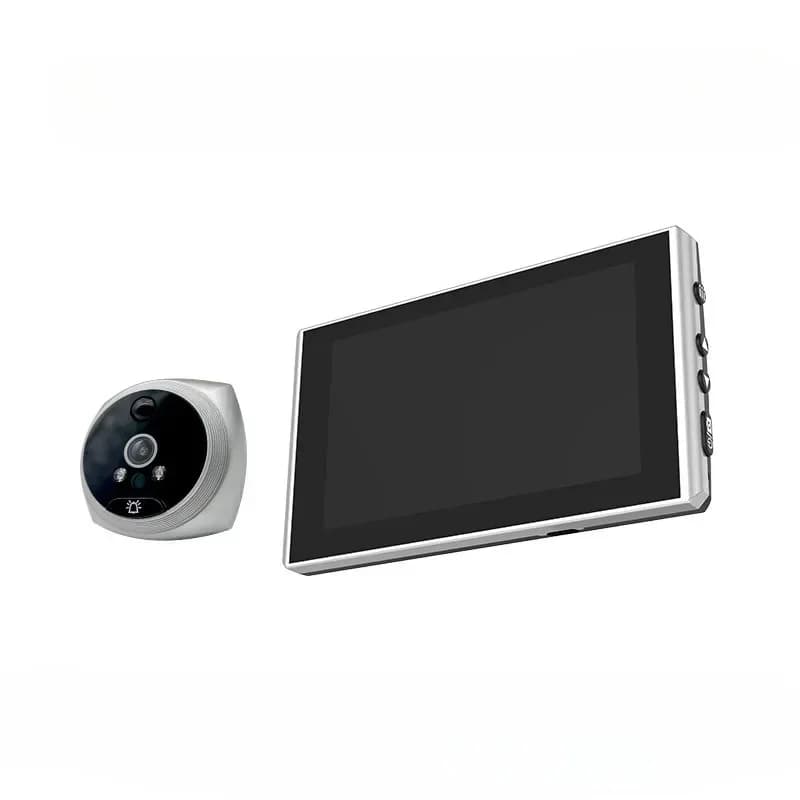 Campanello per casa intelligente Spioncino per telecamera per porta da 4,3 pollici 145 ° Monitor di rilevamento del movimento per visione notturna a infrarossi 1080 HD PIR