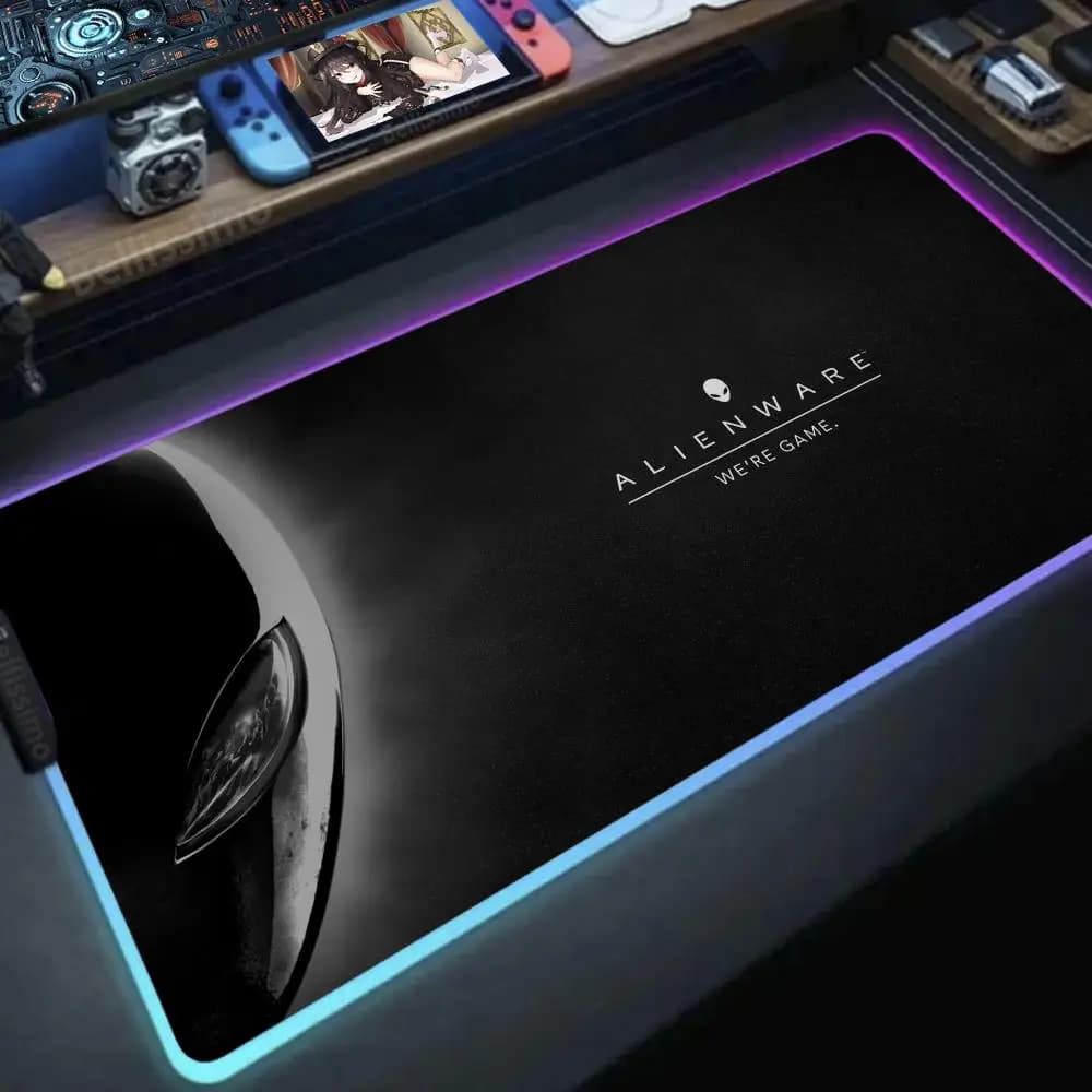 RGB Alienware Gaming Mouse Pad XXL Large PC Gamer Keyboard Desk Mat 900x400mm LED accessori per Computer Tapis De Souris Mousepad
