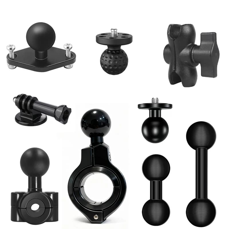 Adattatore con testa a sfera da 1 pollice, supporto per manubrio di moto, clip per GoPro, Insta360, DJI Osmo Nano, Action 6, accessori per fotocamere.