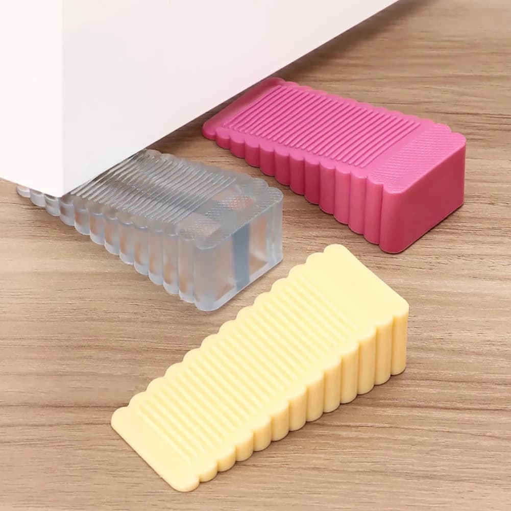 1x Fermaporta in Silicone Antiurto, Blocco Ammortizzante, Cuneo Anticollisione per Porte di Soggiorno e Cucina - Ferramenta per Porte