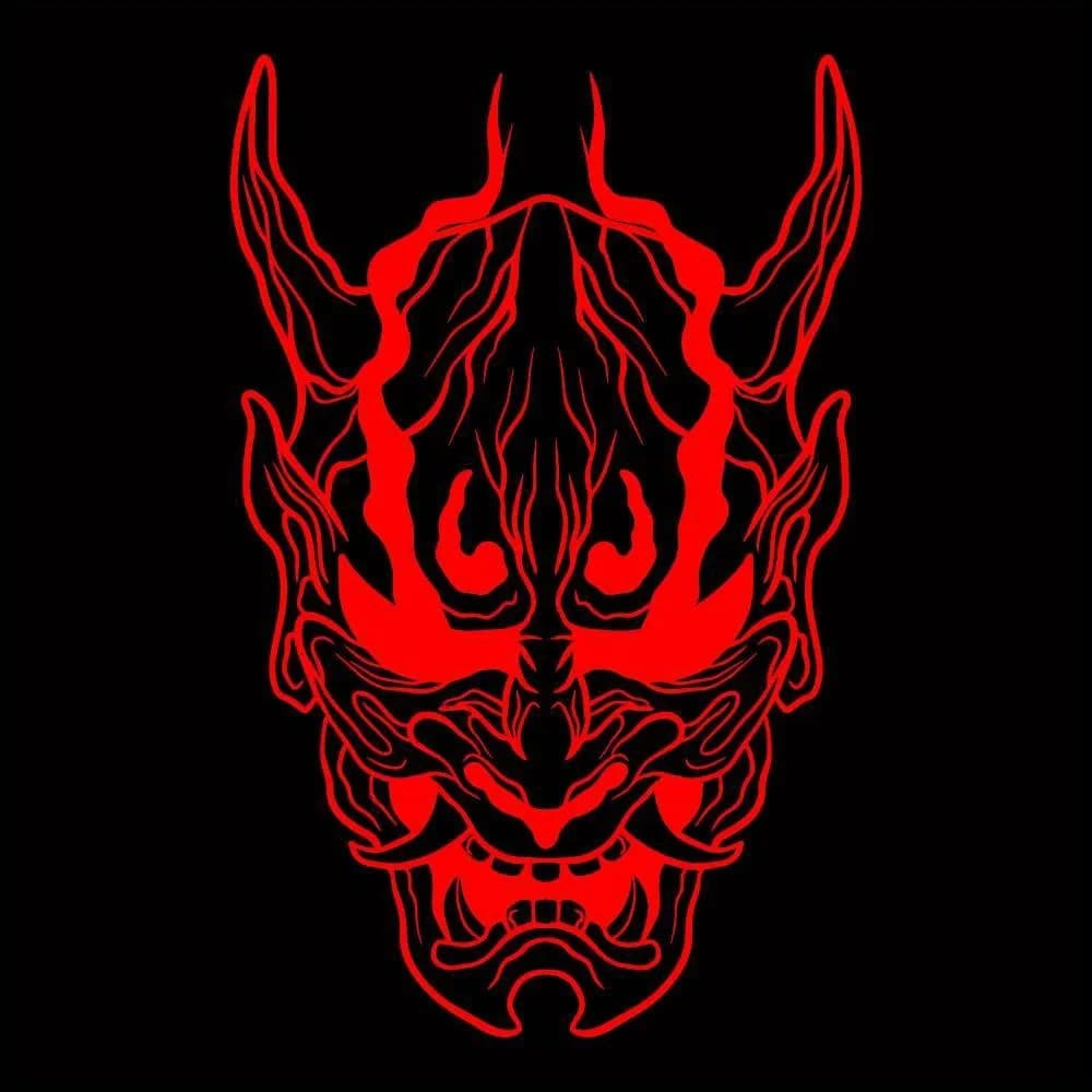 1PC Japanese Oni Hannya Mask Waterproof Self-adhesive Vinyl Sticker for Car Motorcycle Bike Helmet Laptop Decor