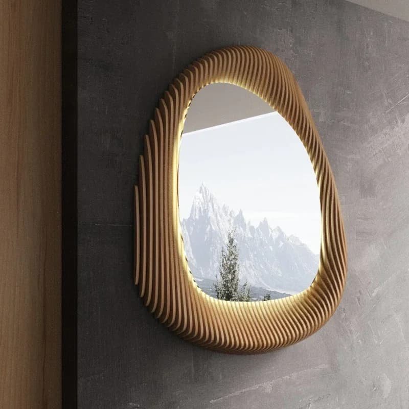 Specchio decorativo pastorale, specchio artistico nordico irregolare da appendere, specchio da bagno a forma speciale per ingresso soggiorno e trucco