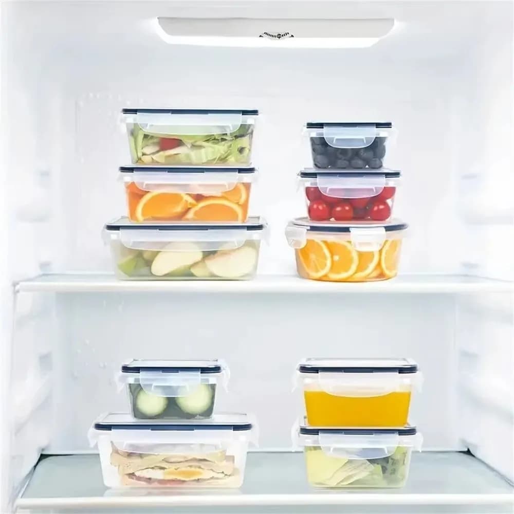 Contenitori per Alimenti con Coperchio Salvafreschezza, Senza BPA, per Conservazione e Preparazione Pasti, in PP per Alimenti, Adatti al Microonde