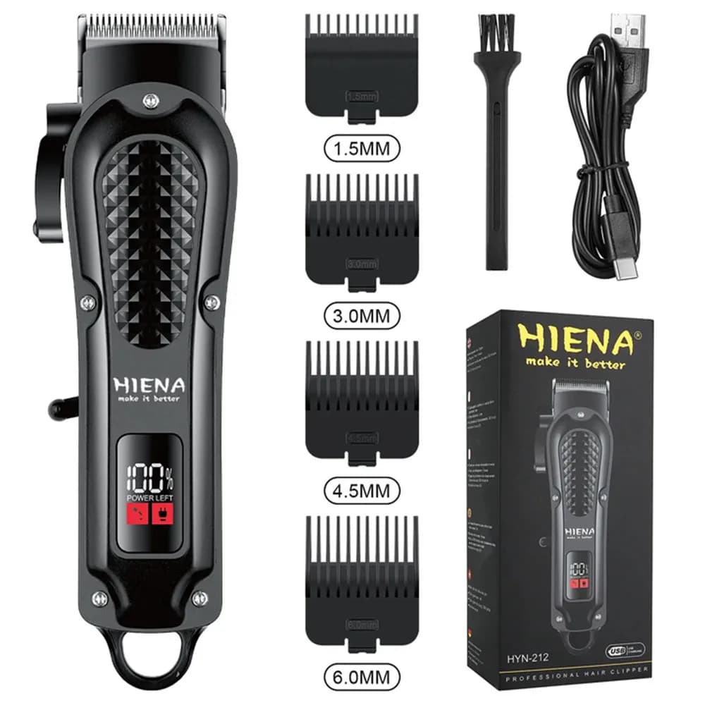 Hiena HYN-212 UBS Electric Haircut Rechargeable Cordless Barba Trimmer Man Powerful Electric Haircut Tool