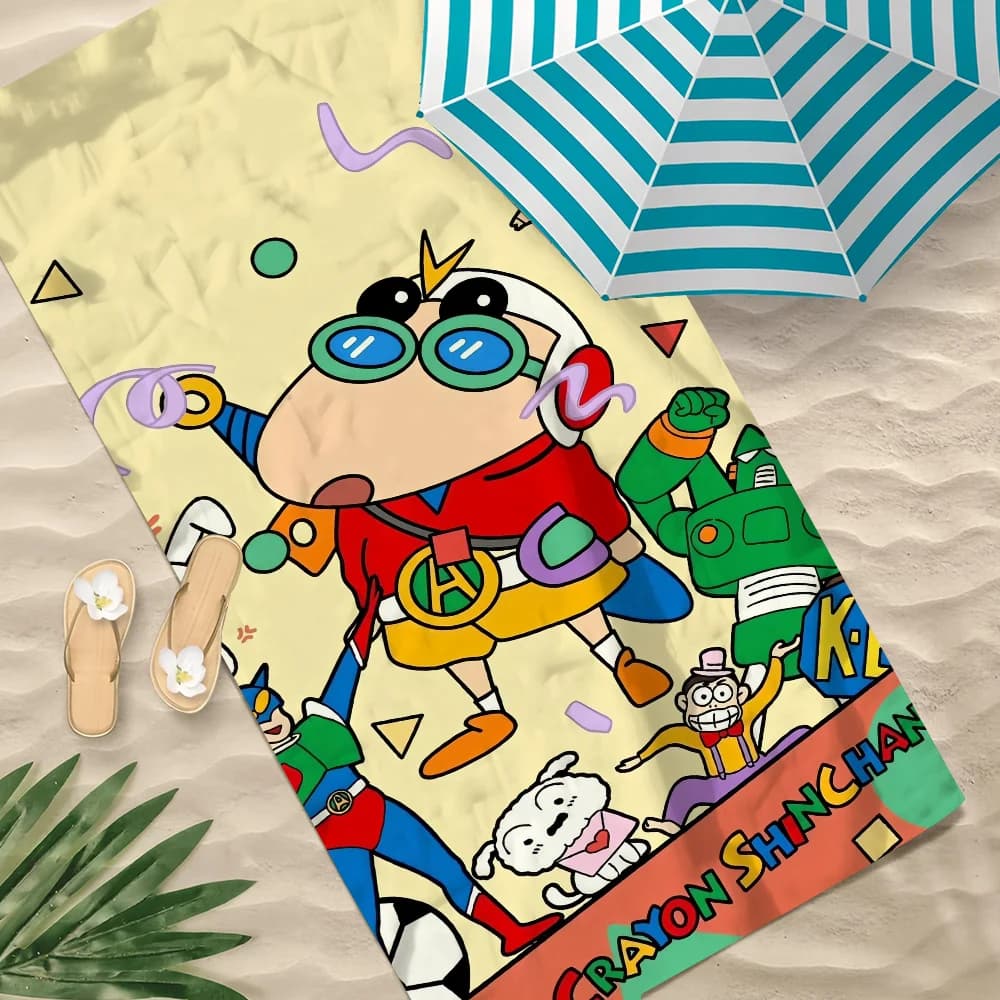 C-Crayon S-Shin-chan anime Asciugamano da spiaggia Asciugamani morbidi da piscina ad asciugatura rapida Regalo per viaggi Palestra Doccia Sport da campeggio
