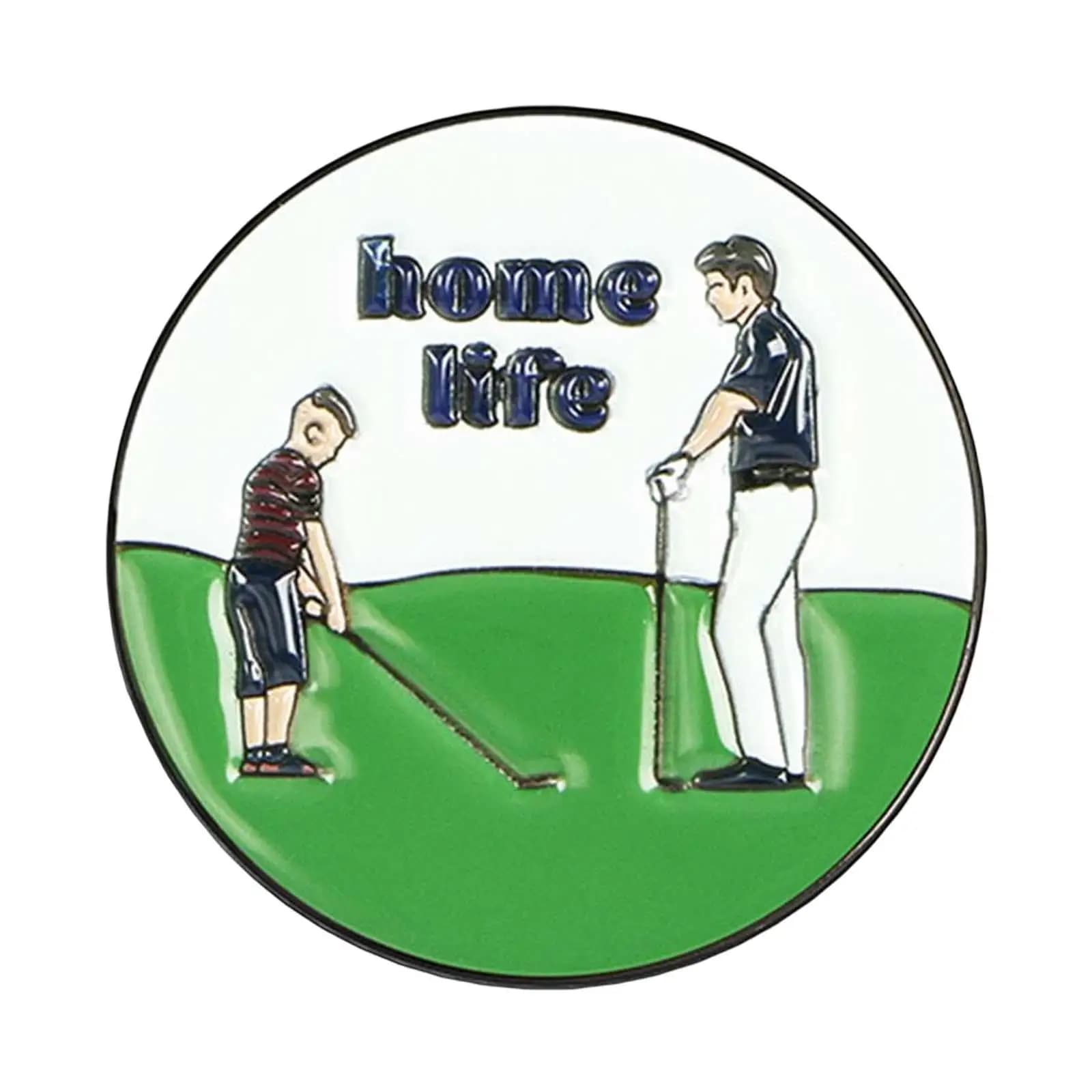 Premium Metal Golf Ball Marker Funny Design Enamel Round Coin for Putting Alignment on Course