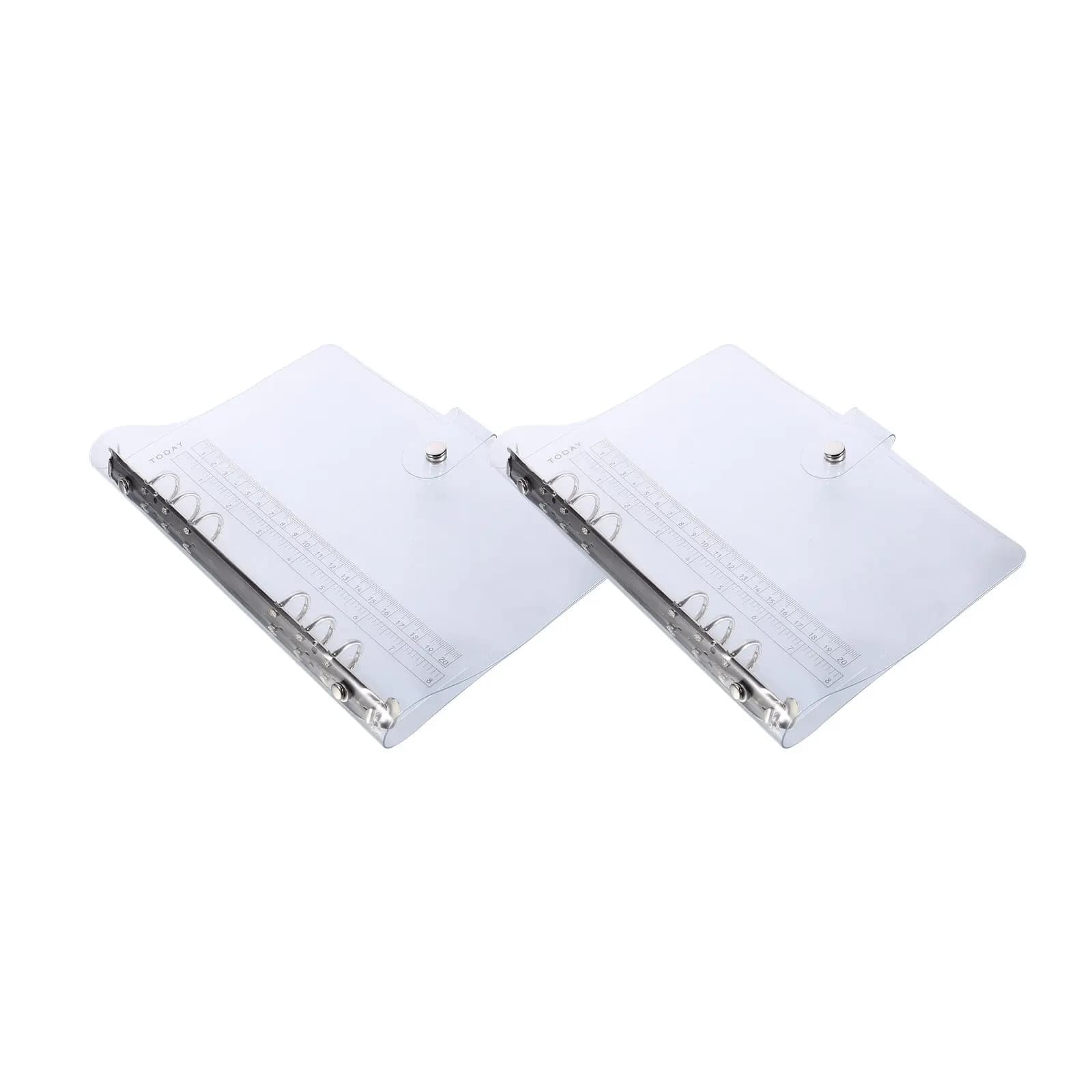 Copertina per notebook in PVC trasparente da 2 pezzi, protezione impermeabile flessibile A5, chiusura con bottone a pressione, diario di viaggio, agenda, blocco note
