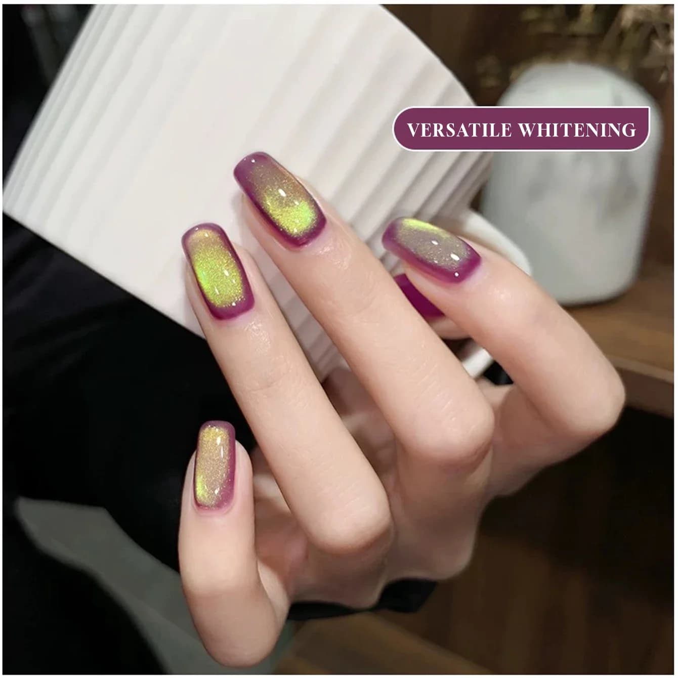 MIANEL 12ML 1PCS 2026 Nuovo Smalto Gel Magnetico Effetto Occhio di Gatto Viola Uva Estivo con Perline di Vetro Set Unghie Viola Forniture per Unghie