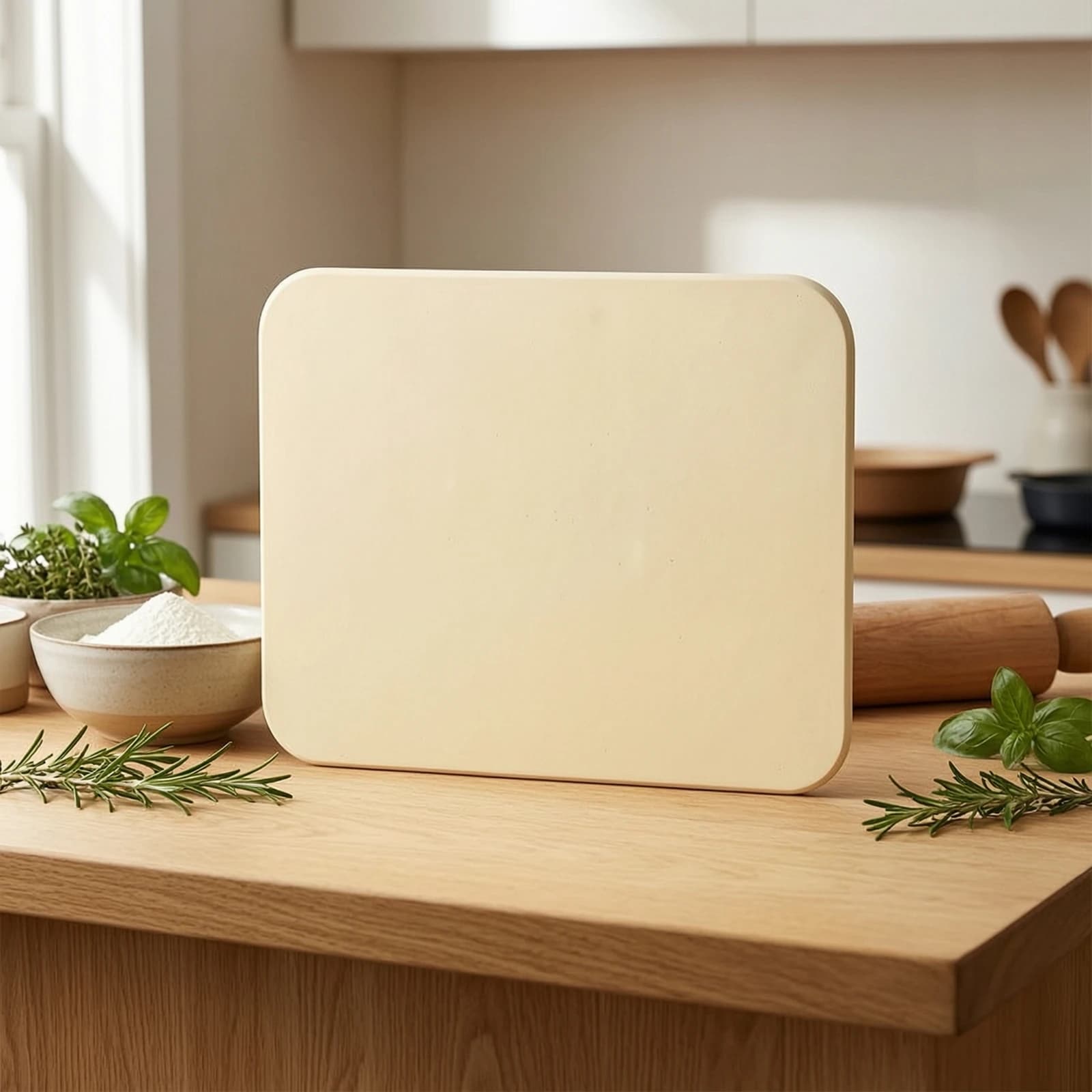 Pizza Stone Thick Baking Stone Pizza Baking Board Flat Crisp for Home Bakers, Oven
