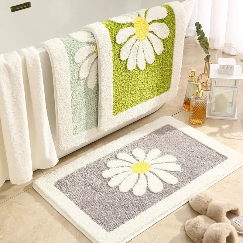 Morbido e spesso tappetino da bagno con fiori margherita per bagno, cucina, tappeti, bagno