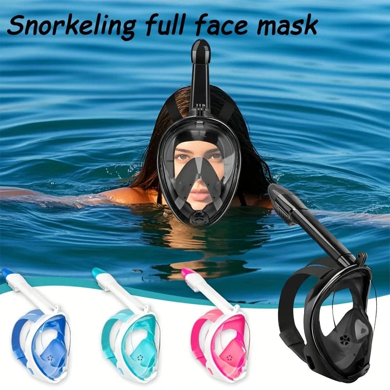 Maschera Subacquea Integrale per Adulti e Adolescenti, Antiappannamento, Antinfiltrazione, Ampia Visuale, Leggera, per Nuoto e Immersioni