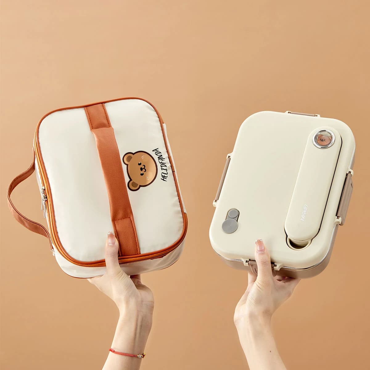 Bento Box portatile da 4/5 griglie con ciotola e posate Scatola da pranzo divisa in acciaio inossidabile 304 Set di contenitori per il pranzo riscaldabili per microonde