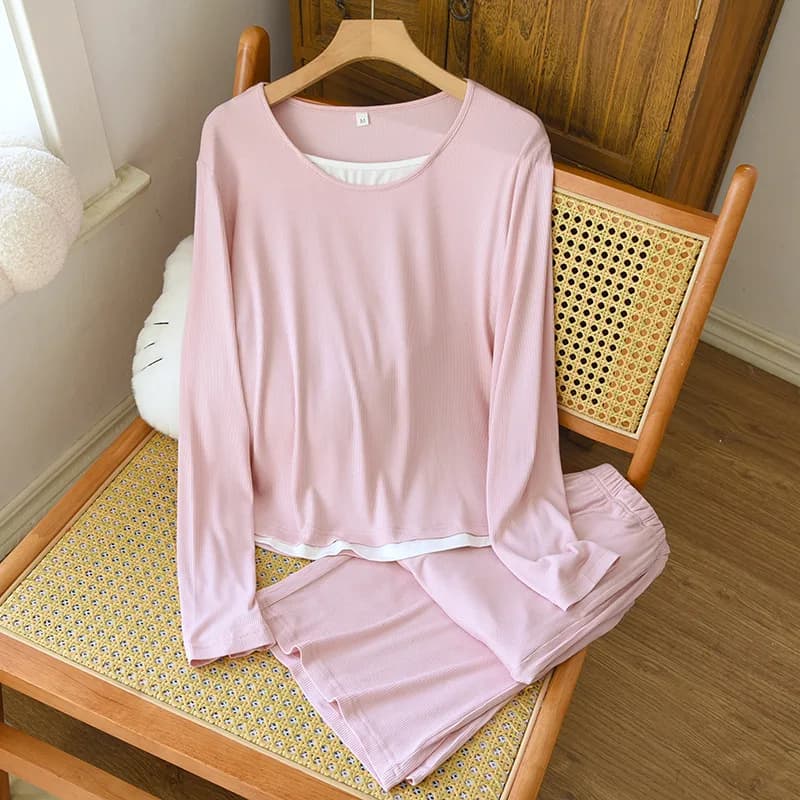 Viscose Pajamas Set 2 Piece Woman Nightwear Sleepwear Pyjamas Nighty 2026 Autumn New Long Sleeve Night Wear Female Pijama