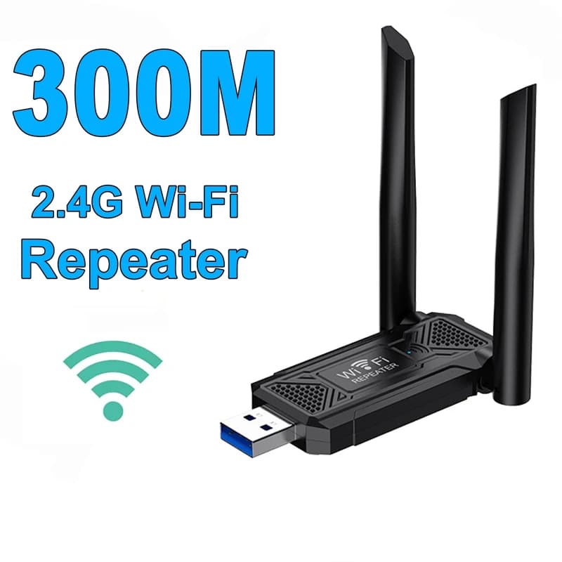 2.4G 300Mbps Wireless USB Ripetitore WiFi Extender Amplificatore di segnale WiFi Booster a lungo raggio per estensione di rete domestica per ufficio