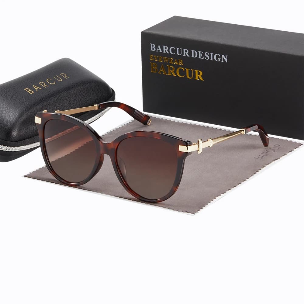 BARCUR Occhiali da sole da donna squisiti, lussuosi ed eleganti, montature Cat Eye, confezione del marchio Best Friend resistente ai raggi UV