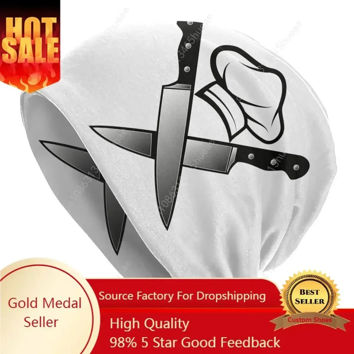 Cool Funny Cooking Skull Knife Chef Skullies Beanies Women Men Winter Warm Slouchy Beanie Hat Knitting Bonnet Cap for Ski