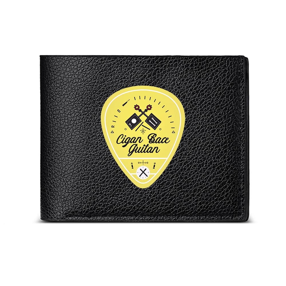 Cigar Back Guitar Pick Design Men's Wallet Card Holder Casual Business Fashion Style
