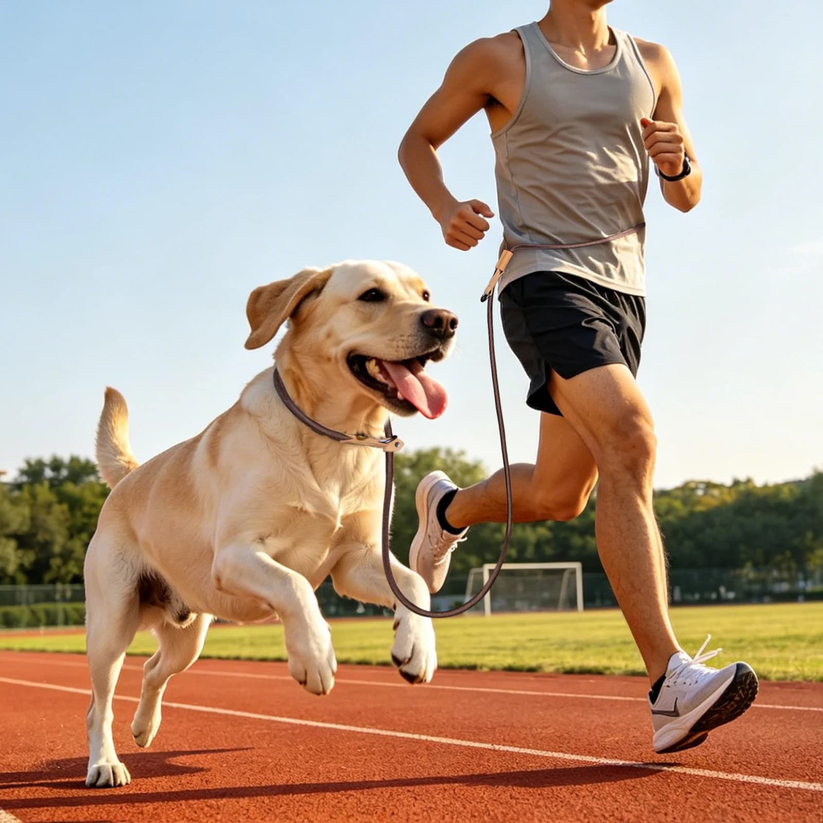 Guinzaglio per Cani a Mani Libere con Cintura da Vita per Passeggiate e Corsa, Combinazione Guinzaglio e Collare per Cani, Sistema Guinzaglio Anti-Trazione Stile P