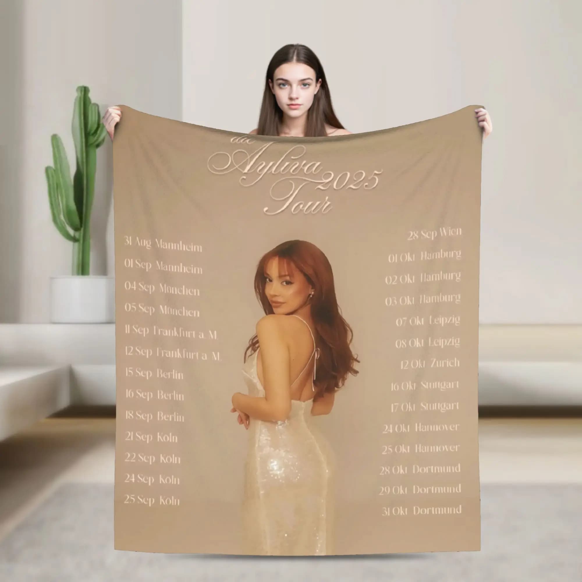Ayliva Singer Tour 2025 Warm Soft Blanket Girls Boys Plush Bedding Throws Print Couch Chair Flannel Bedspread Sofa Bed Cover