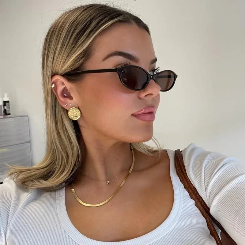 1pcs Unisex oval sunglasses, anti-reflective, anti-slip, vintage classic.