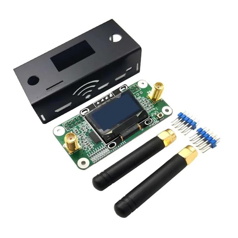New MMDVM HS Dual Duplex Hotspot Board Support P25 DMR NXDN with 2 OLED antennas + housing for Raspberry Pistar