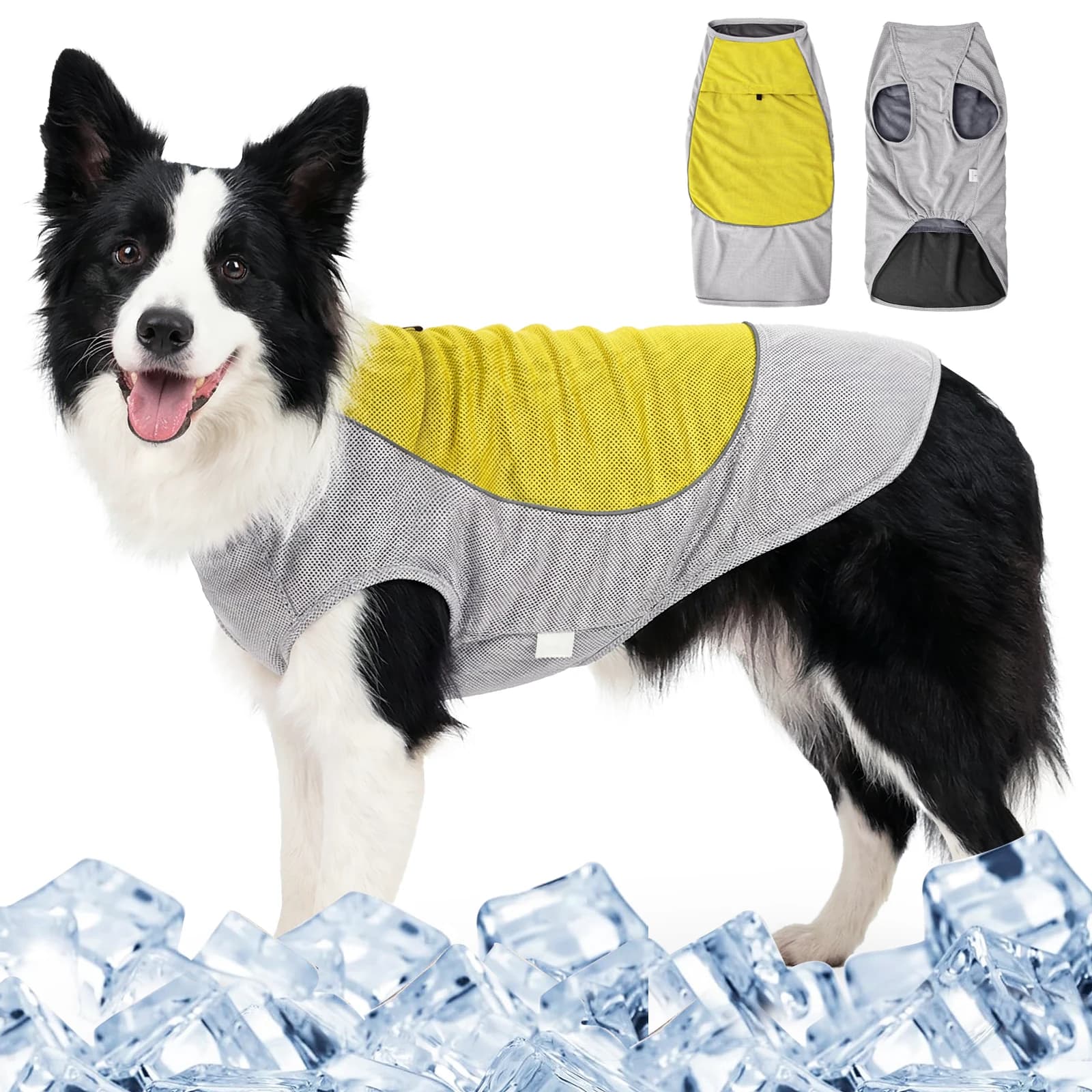 Maglietta Rinfrescante per Cani, Maglietta Traspirante per Cani di Piccola e Media Taglia, Gilet Riflettente con Protezione Solare, Abbigliamento Estivo per Cani