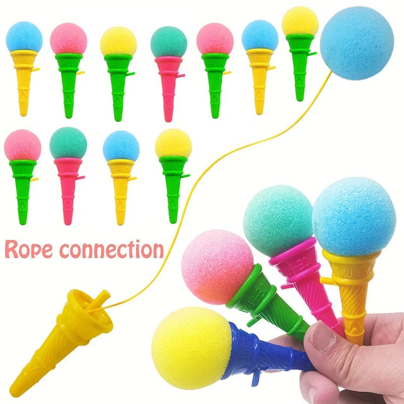10 pcs Mini Colorful Frost Foam Ball Launcher Catapulta Children's Toys Birthday Party Bombers School Prize Pine Goodie Bag