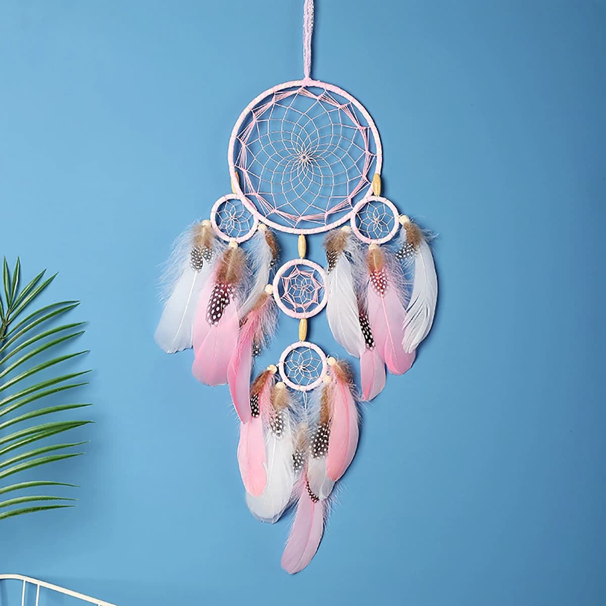 Pink Forest Elf Dream Catcher Room Decoration Girl Nordic Decoration Home Nordic Style Kids Wind Chimes Dreamcatcher Without LED