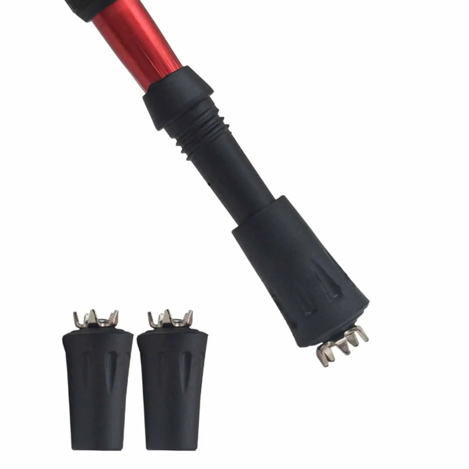 Winter Cane Tip with Spike Removable Rubber Cap Outdoor Traction Pad for Walking Sticks and Trekking Poles