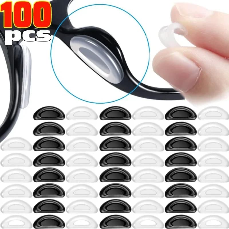 10/100pcs Silicone Anti-Slip Glasses D Shaped Glasses Nose Support Long-Term Glasses Nasal Support Goggle Accessories