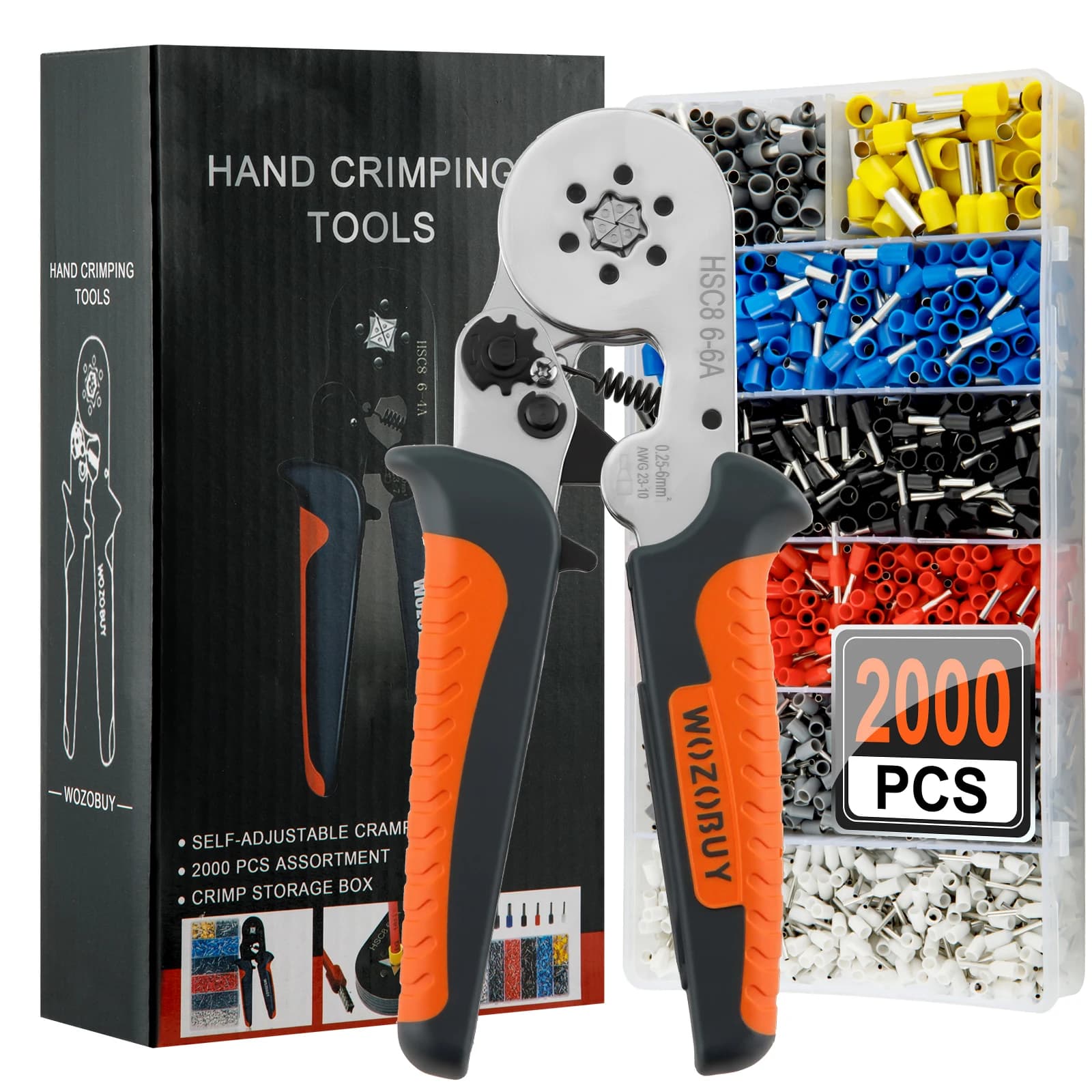 Kit di strumenti per crimpare ghiere, set di pinze per crimpare autoregolanti a cricchetto per vari dispositivi, componenti elettronici con perni