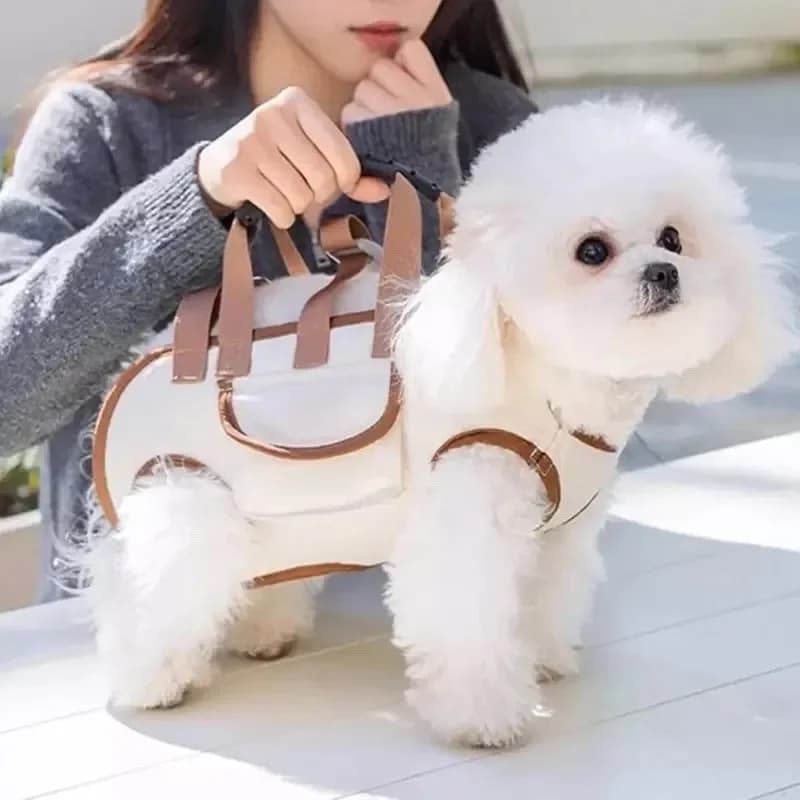 Adjustable Pet Carrier Sling for Small Dogs Cats Lift Harness Backpack Travel Bag with Leash Handle Airline Approved Outdoor
