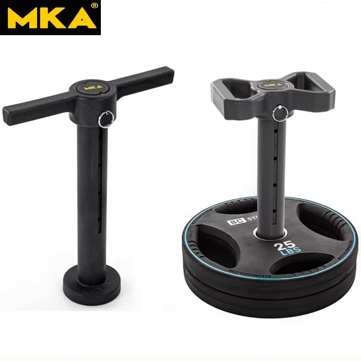 MKA Double Handle Kettlebell T-shaped Fitness Handle Adjustable T-bar Button Trainer Deep Squat Pull Hard Workout at Home
