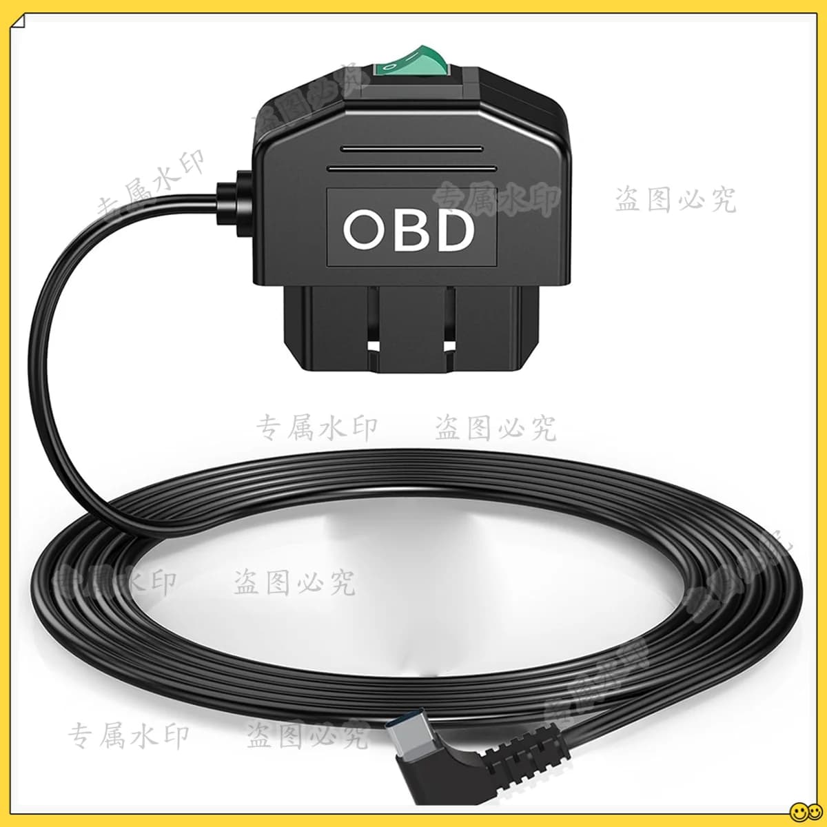 Dash Cam OBD Hardwire Kit,Dash Camera USB Type C Hardwire Kit with OBD Power Cable for Dashcam 12-24V to 5V/3A