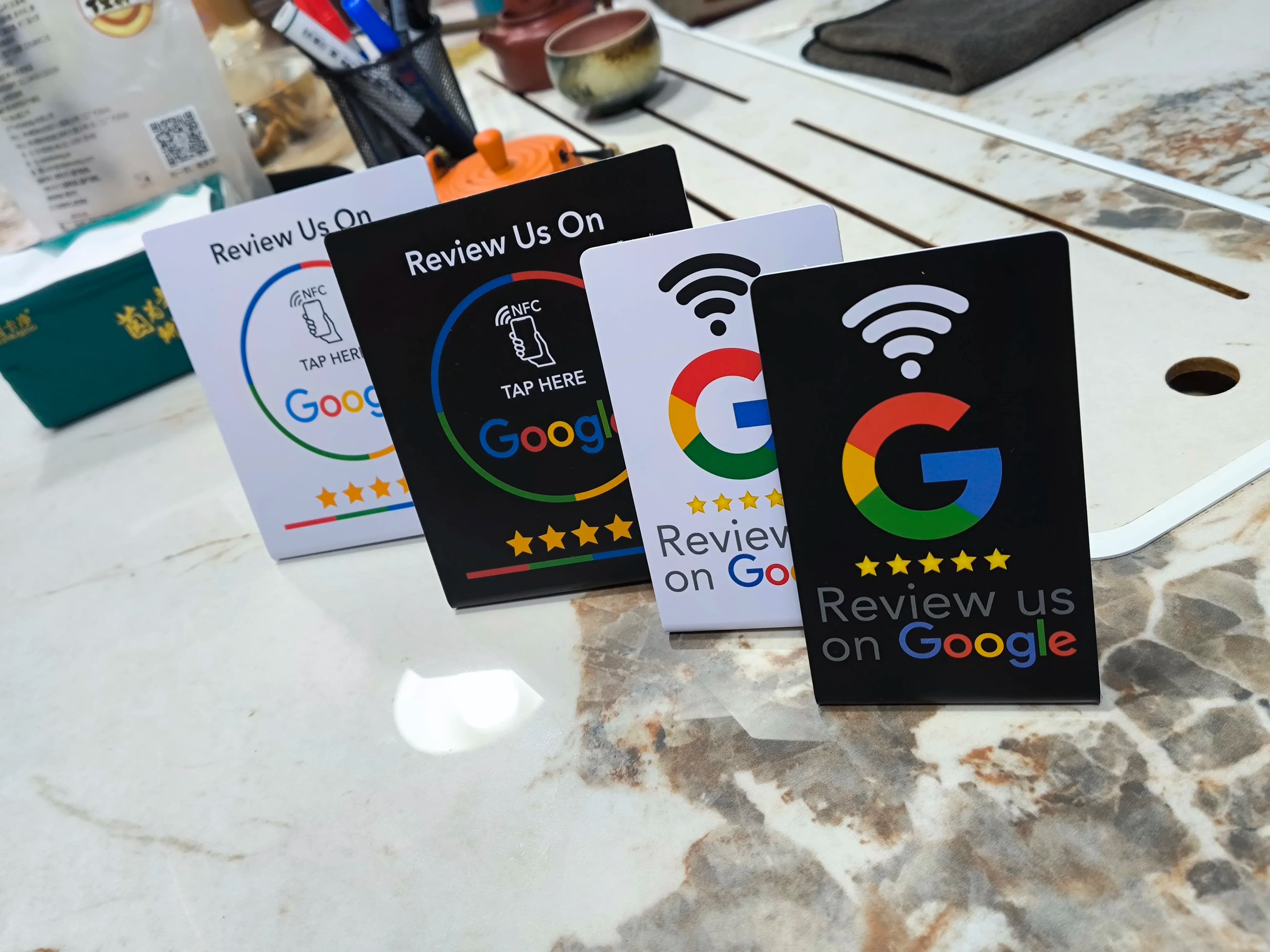 Supporto da tavolo programmabile per stazione NFC con scheda di revisione Google da 13,56 Mhz - Porta carte di flessione per la promozione del marchio